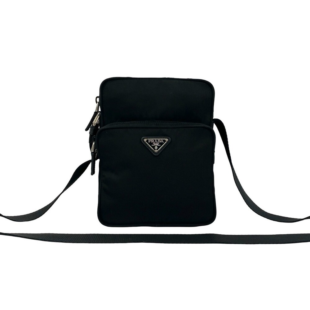 PRADA Black Leather Shoulder Bag